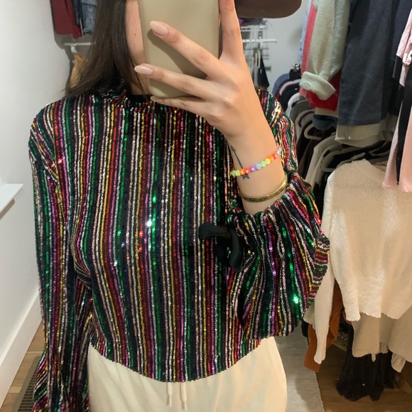 Free people sequin turtle neck top - Picture 4 of 4